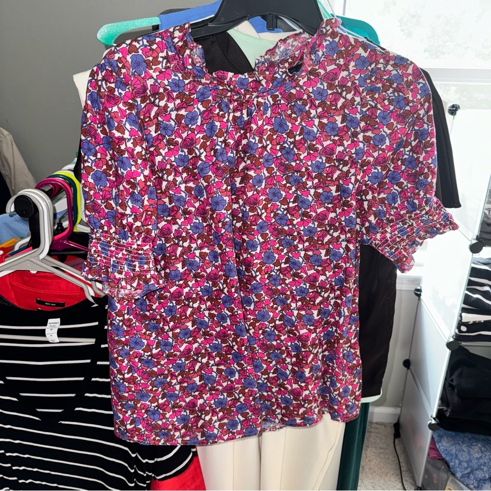 COPY - J Crew linen-blend floral top